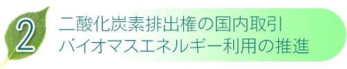 2 二酸化炭素排出権の国内取引 バイオマスエネルギー利用の推進