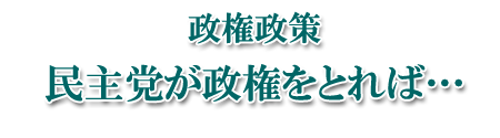 政権政策 - 民主党が政権をとれば・・・